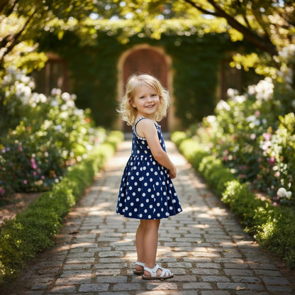 Navy Spotty Dress