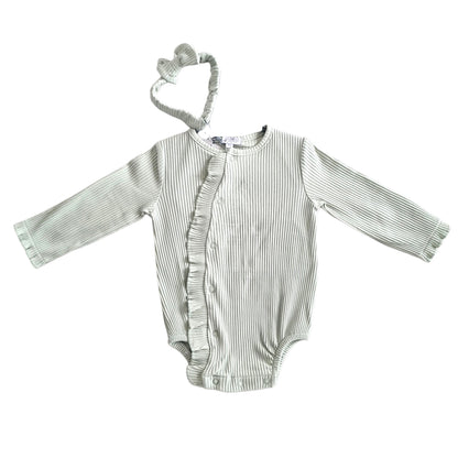 Sage Romper & Bow Set