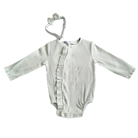 Sage Romper & Bow Set