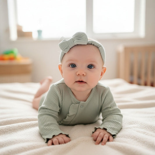 Sage Romper & Bow Set