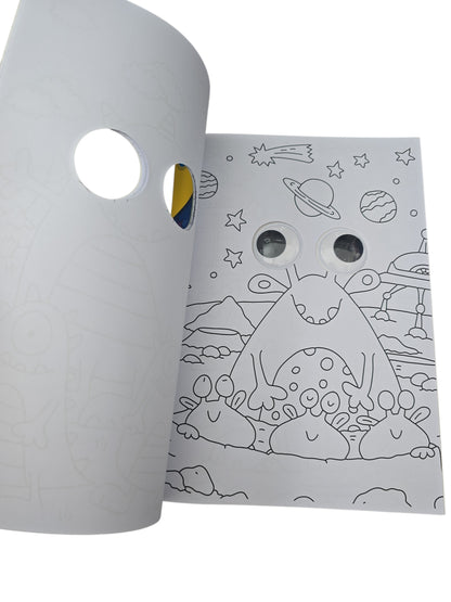 Wobbly Eyes Funny Aliens Colouring Book